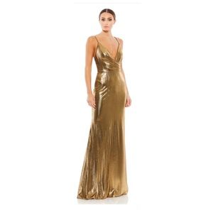 Mac Duggal Metallic Mermaid Gown in Bronze